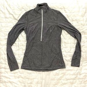 Lululemon half zip shirt, size 8, heather gray with front pocket